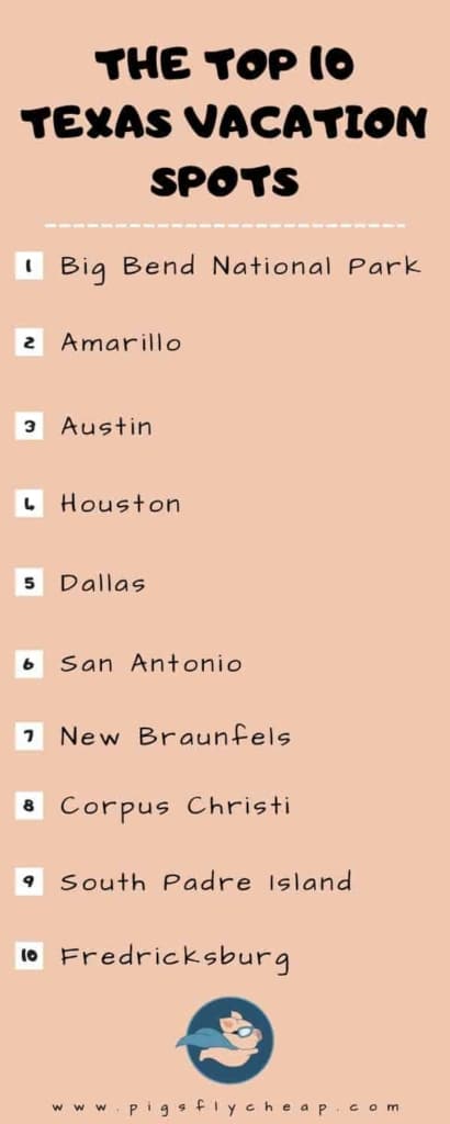 Texas vacation spots - info