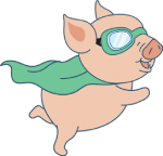 chill pig happy